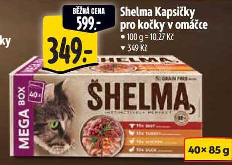 Shelma Kapsičky pro kočky v omáčce, 40x 85 g