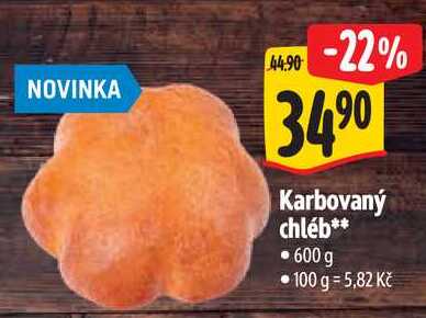 Karbovaný chléb, 600 g