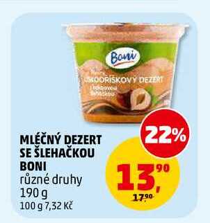 MLÉČNÝ DEZERT SE ŠLEHAČKOU BONI, 190 g 