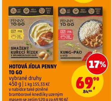 HOTOVÁ JÍDLA PENNY TO GO vybrané druhy, 450 g 