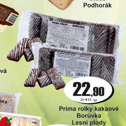 Prima rolky kakaové, borůvka, lesní plody 240g
