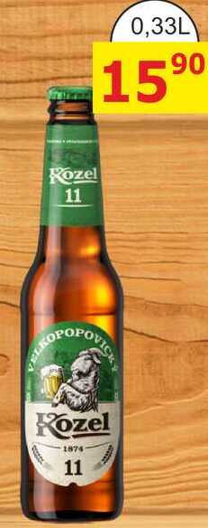 Velkopopovický Kozel 11° medium, světlý ležák 0.33l