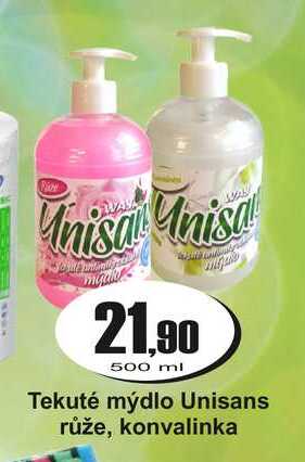 Tekuté mýdlo Unisans růže, konvalinka 500ml