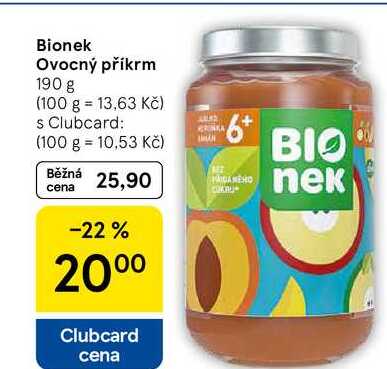 Bionek Ovocný příkrm, 190 g