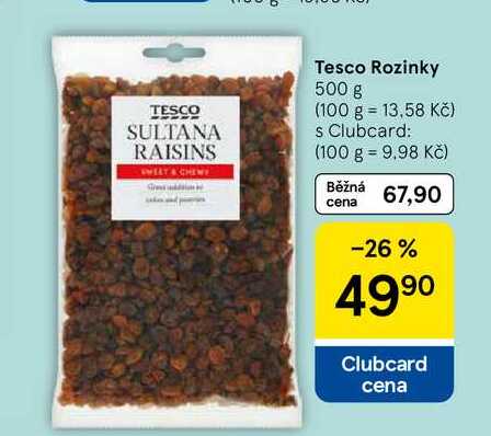 Tesco Rozinky, 500 g 