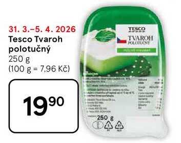 Tesco Tvaroh polotučný, 250 g