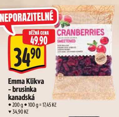 Emma Klikva - brusinka kanadská, 200 g 