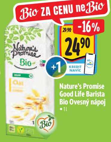 Nature's Promise Good Life Barista Bio Ovesný nápoj, 1 l