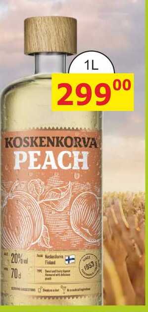 Koskenkorva Peach vodka 1l