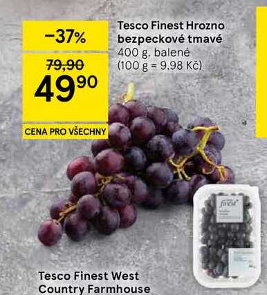 Tesco Finest Hrozno bezpeckové tmavé, 400 g