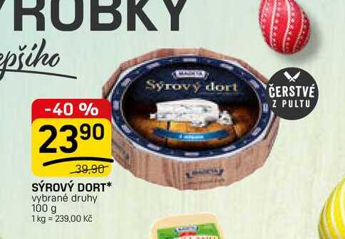 SÝROVÝ DORT vybrané druhy 100 g 