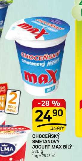 Choceňská Mlékárna Choceňský smetanový jogurt max bílý 330g