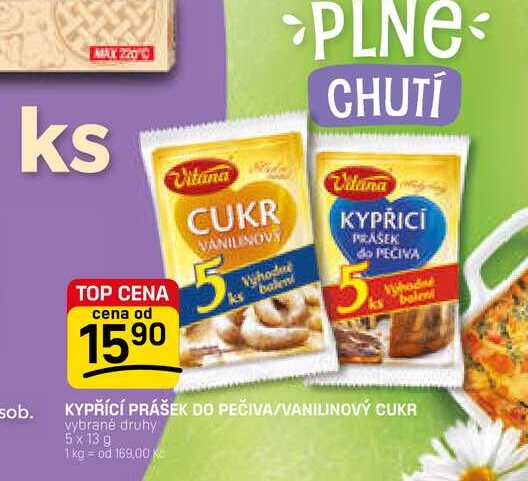 KYPŘÍCÍ PRÁŠEK DO PEČIVA/VANILINOVÝ CUKR vybrané druhy 5 x 13 g