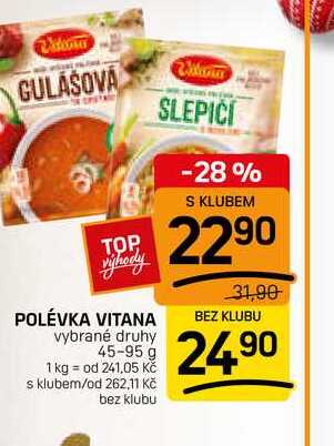 POLÉVKA VITANA vybrané druhy 45-95 g 