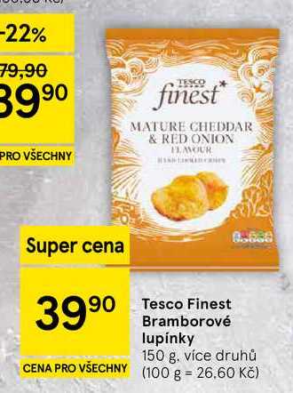 Tesco Finest Bramborové lupínky, 150 g 