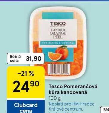 Tesco Pomerančová kůra kandovaná, 100 g 