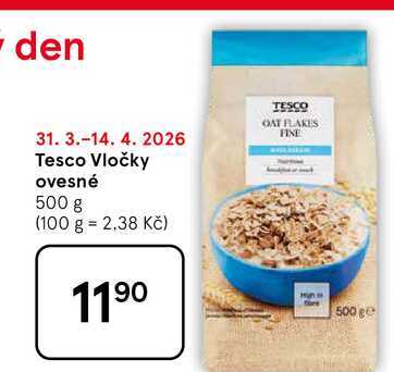 Tesco Vločky ovesné, 500 g  