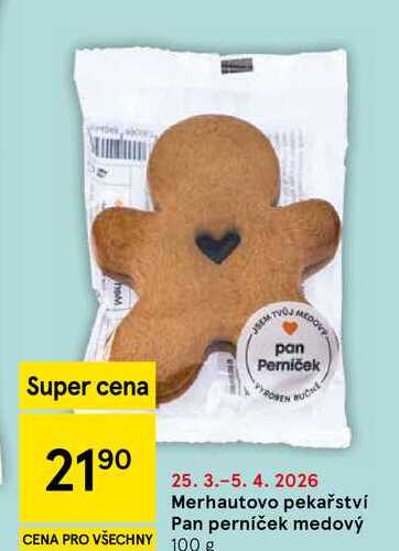Merhautovo pekařství Pan perníček medový, 100 g 