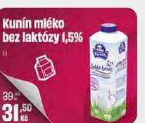 Kunín mléko bez laktózy 1,5% 1l