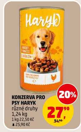 KONZERVA PRO PSY HARYK, 1,24 kg 