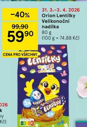 Orion Lentilky Velikonoční nadílka, 80 g  