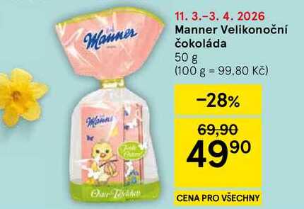 Manner Velikonoční čokoláda, 50 g 