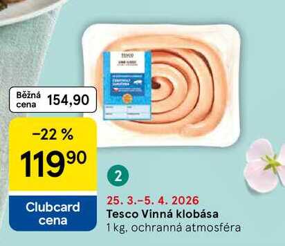 Tesco Vinná klobása, 1 kg 