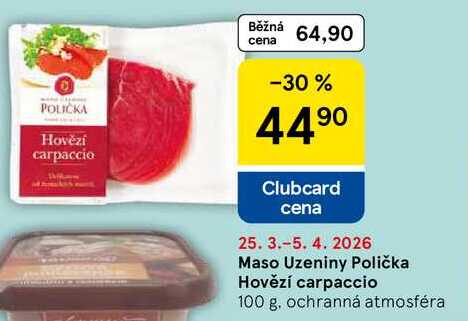 Maso Uzeniny Polička Hovězí carpaccio, 100 g 