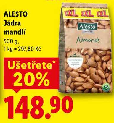 ALESTO Jádra mandlí, 500 g