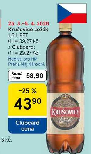 Krušovice ležák, 1,5 l (PET)