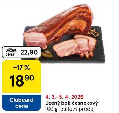 Uzený bok česnekový, 100 g