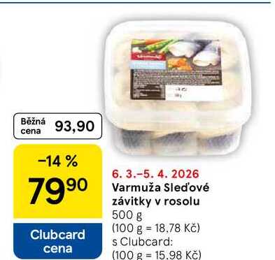Varmuža Sleďové závitky v rosolu, 500 g 