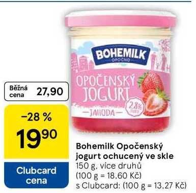 Bohemilk Opočenský jogurt ochucený ve skle, 150 g