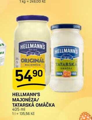 HELLMANN'S MAJONÉZA/ TATARSKÁ OMÁČKA 405 ml 