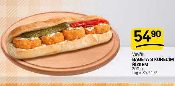 BAGETA S KUŘECÍM ŘÍZKEM 200 g 