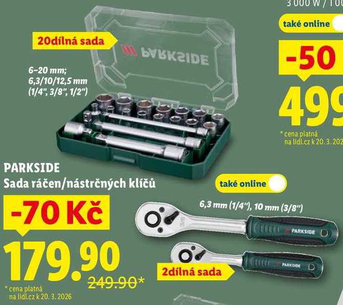 PARKSIDE Sada ráčen/nástrčných klíčů 