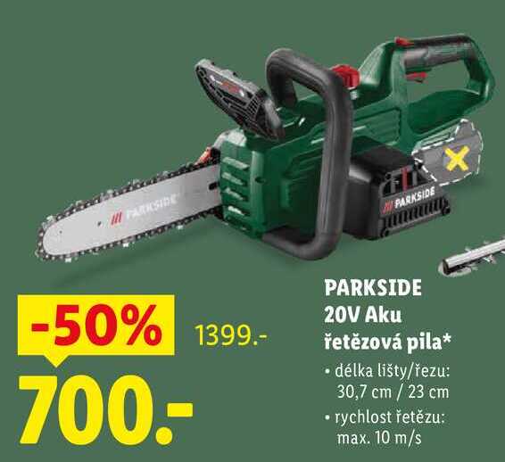 PARKSIDE 20V Aku řetězová pila