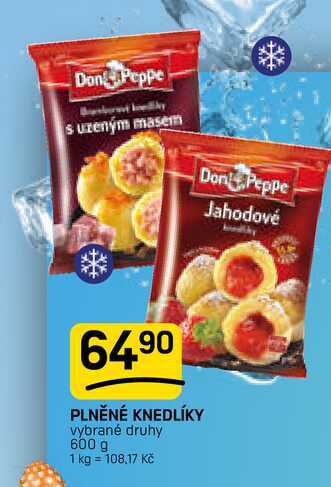 PLNĚNÉ KNEDLÍKY vybrané druhy 600 g