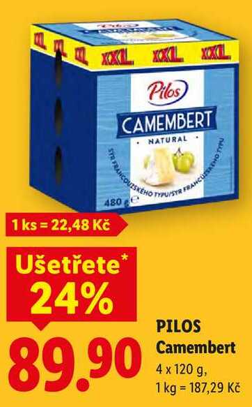 PILOS Camembert, 4x 120 g