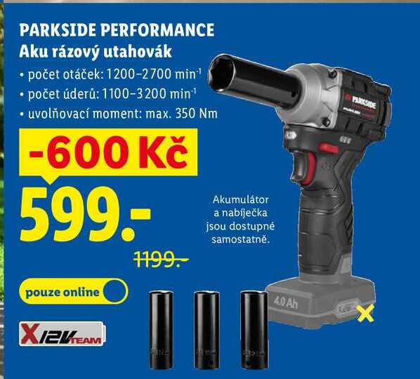 PARKSIDE PERFORMANCE Aku rázový utahovák 