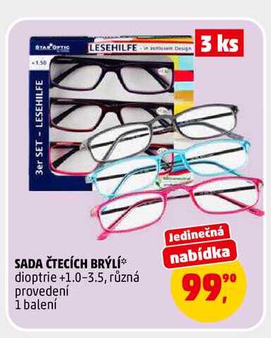 SADA ČTECÍCH BRÝLÍ, 1 balení 