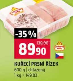 KUŘECÍ PRSNÍ ŘÍZEK 600 g chlazený 