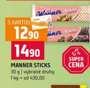 MANNER STICKS 30 g vybrané druhy