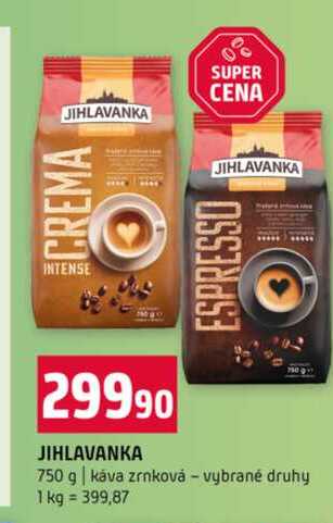  JIHLAVANKA 750 g káva zrnková vybrané druhy 