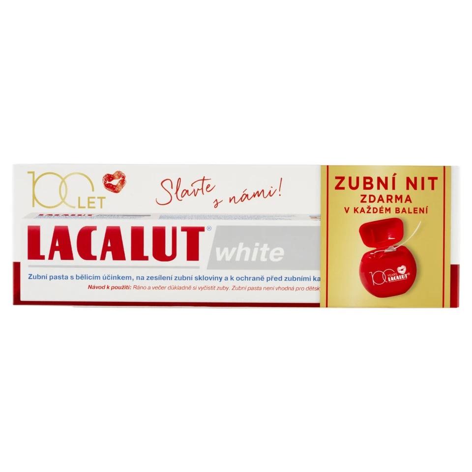 Lacalut White zubní pasta 75 ml + dentální niť