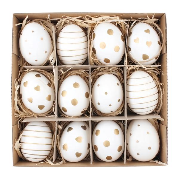 Anděl Přerov Vajíčka plastová se zlatým zdobením, 6 cm