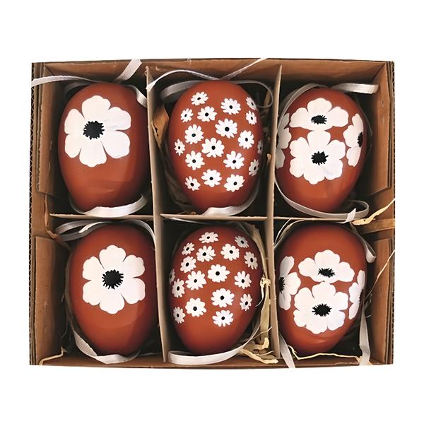 Anděl Přerov Vajíčka plastová hnědá na zavěšení, 6 cm