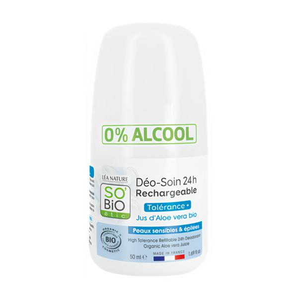 SO’BiO étic Deodorant roll-on 24h, Tolerance+ s Aloe vera BIO