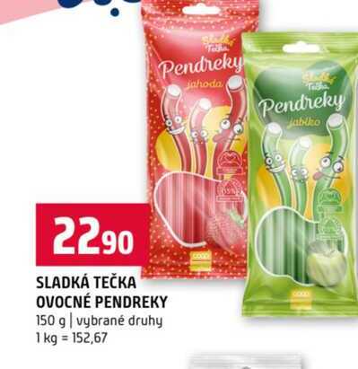 SLADKÁ TEČKA OVOCNÉ PENDREKY 150 g vybrané druhy