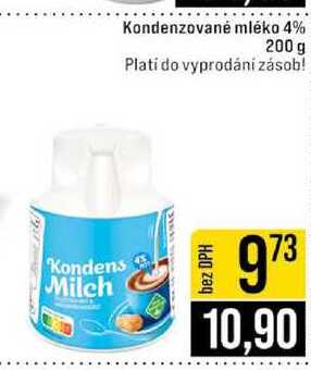 Kondenzované mléko 4% 200 g  v akci